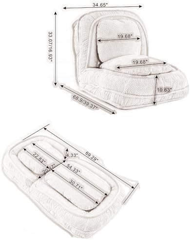 KINFFICT Adjustable Floor Sofa for Lazy Sitting and Sleeping, Space-Saving Design for Bedroom and Living Room, Flexible