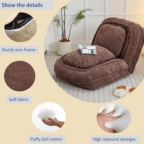 KINFFICT Adjustable Floor Sofa for Lazy Sitting and Sleeping, Space-Saving Design for Bedroom and Living Room, Flexible