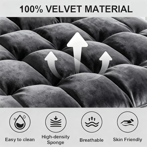 Convertible Sofa Bed, 3 in 1 Velvet Fabric Sleeper Sofa with Adjustable Backrest for Living Room and Bedroom, Pull Out C